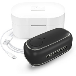 Електричний відкривач для консервів Kitchen Mama Orbit One, USB-C, автоматичний, професійна сталь, гладкий зріз, чорний
