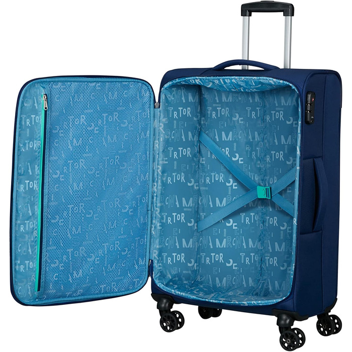Валіза American Tourister Sea Seeker Spinner XL 80 см 92,5 л синя (Combat Navy), дорожня валіза на колесах