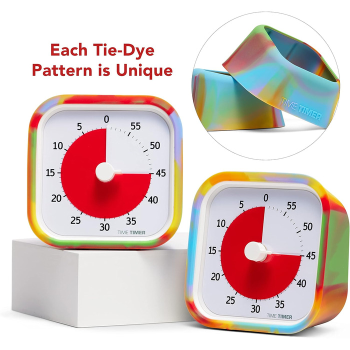Візуальний таймер Time Timer MOD Tie Dye, спеціальна серія, для навчання дітей, офісу, вчителів, домашнього кабінету, зустрічей, із безшумною роботою