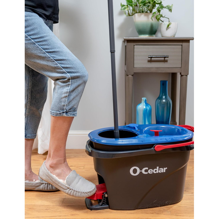 Змінні насадки O-Cedar EasyWring для мопа, мікрофібра, пластиковий відро-спін, система очищення підлоги, 2 додаткові насадки, RinseClean