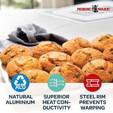 Форма для мафінів Nordic Ware з високою кришкою, 12 відділень, натуральний колір