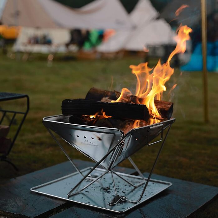 CAMPINGMOON 3-в-1 портативний гриль-мангал з нержавіючої сталі 40,6x45,7 см з сумкою