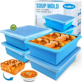 Силіконові форми для льоду Walfos, 2 шт., великі, з кришкою, BPA-free, для коктейлів, віскі, шоколаду та дитячого харчування