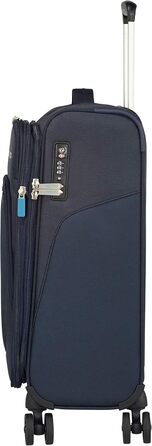 Валіза American Tourister Summerfunk синя, 79 см, 119 л, поліестер, на 4 колесах, розширювана, дорожня сумка для подорожей