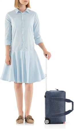 Reisenthel Allrounder Trolley – універсальна дорожня сумка на колесах з телескопічною ручкою, 2 плавні колеса, для подорожей, роботи та відпочинку, темно-синій Herringbone