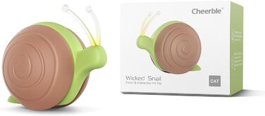Інтерактивна іграшка для котів з LED підсвіткою Wicked Snail, електрична, рухома, акумуляторна, подарунок для кошенят, коричнева