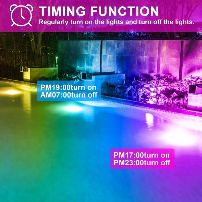 RGB LED прожектори для вулиці з пультом, 2 шт., 5000 Лм, диміруємі, кольорова підсвітка, тепле біле світло 3000K, IP66 водонепроникні, для саду, зовнішнього освітлення