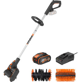 Акумуляторна мультищітка WORX WG441E.9 20В для очищення каменю та деревини, видалення бур'янів, з водяним підключенням, PowerShare, без акумулятора та зарядного (комплект 4Аг акумулятор і зарядка)