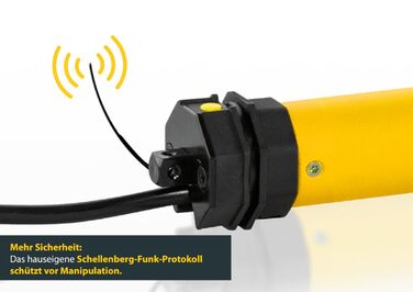 Електричний роликовий мотор Schellenberg Mini 6 Нм, механічне налаштування кінцевих положень, для ролет 40 мм, до 4 м², комплект з настінним кронштейном, преміум, до 6 м² / 10 Нм