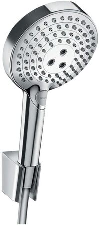 Душова лійка hansgrohe Raindance Select S 120 з тримачем, 3 режими струменя, PowderRain, білий/хром, з шлангом 1,25 м