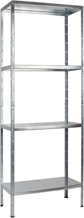 Металевий стелаж SCHULTE Regalwelt PowerMAX, 4 полиці, 65 кг, 180x60x40 см, оцинкований, для складу, майстерні, гаража, підвалу