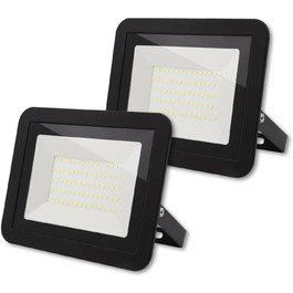 LED прожектор da LIGHT 50 Вт для вулиці та приміщень, 6000K холодне біле світло, 4500 лм, IP65, надяскравий, для саду, гаража, спортивного майданчика, 230В (4 шт.)