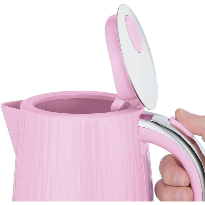 Електрочайник Russell Hobbs Eden 1,7 л 2400 Вт, білий, з нержавіючої сталі, знімний фільтр від накипу, індикатор рівня води, кнопка відкриття кришки, без BPA