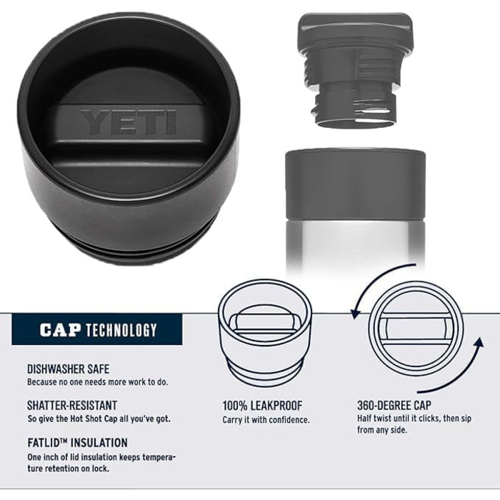 Термобутилка YETI Rambler з кришкою Hotshot, бірюзова, 532 мл