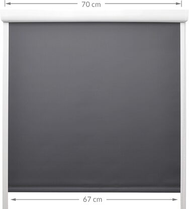 Рулонна штора з напрямними SolReflect K24 60x175 см – повне затемнення, термоштора, монтаж без свердління, антрацит