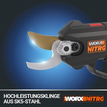 Електричний акумуляторний сучкоріз Worx NITRO WG330E.9 20В, безщітковий двигун, без акумулятора і зарядного, чорний/помаранчевий