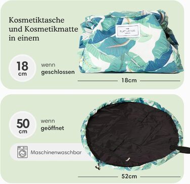Косметичка-органайзер з шнурком The Flat Lay Co для подорожей, з тримачем для пензлів і кишенею на блискавці, класичний чорний колір