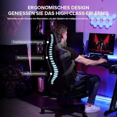 Ігрове крісло GTPLAYER з підставкою для ніг і динаміком