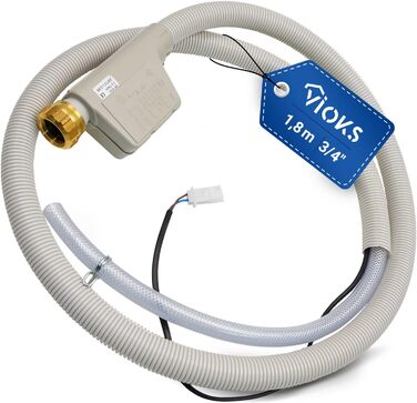 Шланг Aquastop для посудомийної машини 1,8 м VIOKS, заміна для Miele 10499864 7638501 5268990 10499862 7638500, з водозапобіжником, підключення 3/4 дюйма, сумісний з Mondia, Meteor, EuroStar