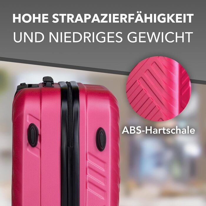 Жорсткий валізний чемодан Xonic Design Boardcase 55x35x20 см, з кодовим замком і 360° колесами, ручна поклажа, неоново-рожевий, преміум-якість