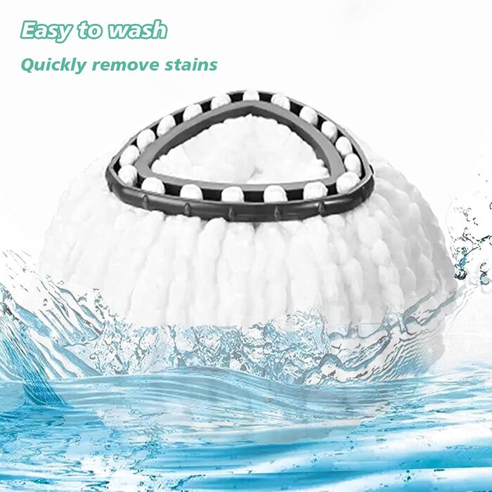 Набір із 8 змінних насадок для швабри Spin Mop, 100% мікрофібра, трикутна, універсальна, для прибирання підлоги