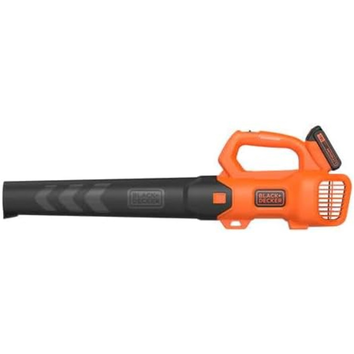 Акумуляторний повітродув Black+Decker BCBL200L 18В, 2.0Аг, 145 км/год, 577 м³/год, з лопаткою для листя, для терас, доріжок, саду, з акумулятором та зарядним