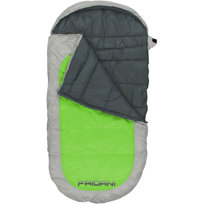 Дитячий спальний мішок Fridani PG 180x90 см XXL, зелений, теплий, водовідштовхувальний, праний, до -12°C