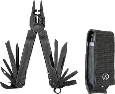 Мультитул Leatherman Super Tool 300 19-в-1 з міцними плоскогубцями для важких робіт, з нейлоновим MOLLE-чохлом, чорний