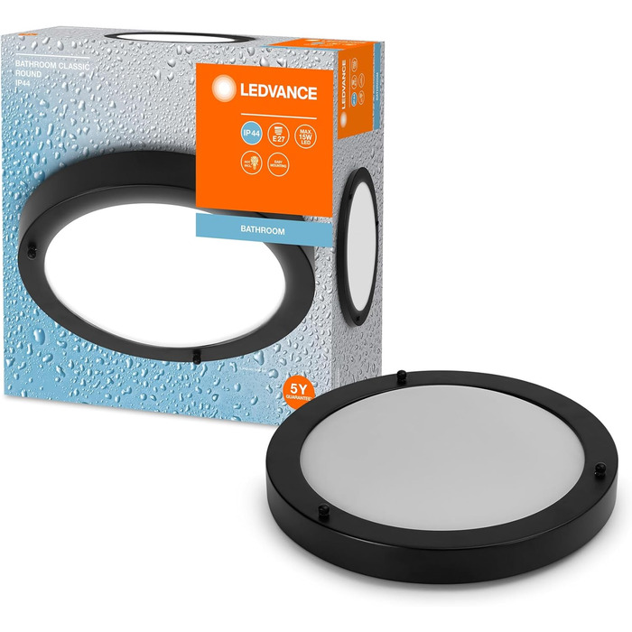 Світильник для ванної LEDVANCE CLASSIC CYLINDER, настінний, циліндр, E14, IP44, хром, 280 мм, можна встановити смарт-лампу, преміум якість