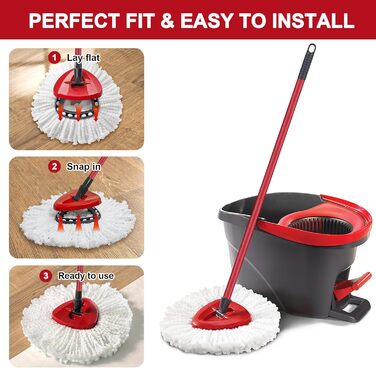 Набір із 12 мікрофібрових насадок для швабри O-Cedar Easy Wring Spin Mop, змінні головки для легкого прибирання