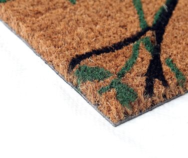 Coco&Coir® Преміум кокосовий килимок для вхідних дверей, нековзний на ПВХ основі, для внутрішнього та зовнішнього використання, 45x75 см