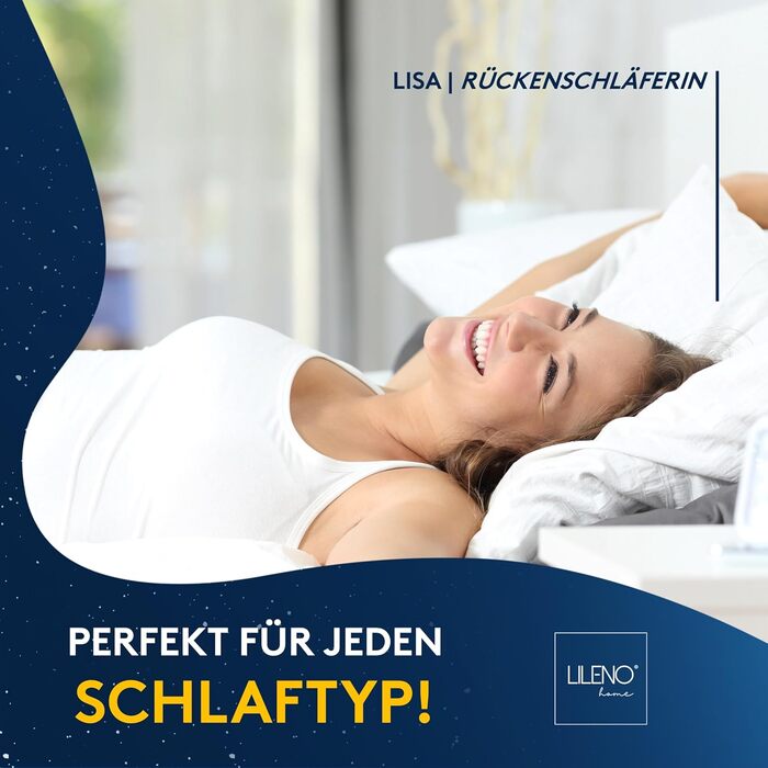 Подушка LILENO HOME 80x80 см [набір 2 шт.] – гіпоалергенна, антибактеріальна, для здорового сну, придатна для прання при 95°C, для алергіків