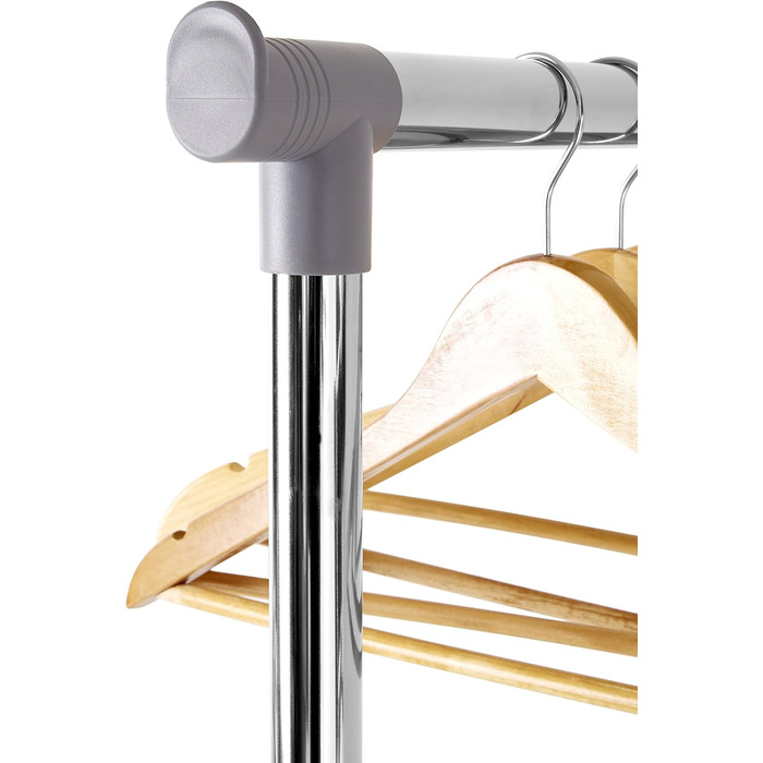 Преміум вішак для одягу на колесах Premier Housewares, хром, пластик, сірий, 43x80x152 см