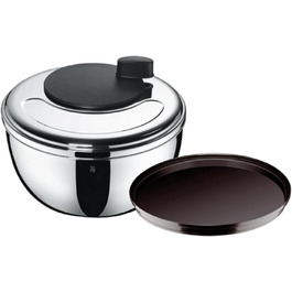 Сушарка для салату WMF Gourmet 25,4 см, нержавіюча сталь Cromargan, полірування, пластикове сито, підходить для посудомийної машини