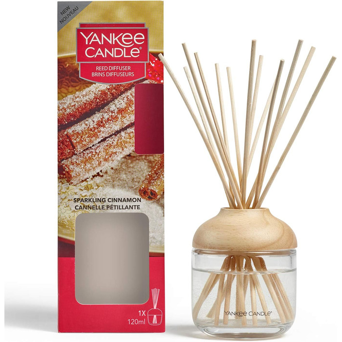 Аромадифузор з паличками Yankee Candle Signature Sparkling Cinnamon, до 8 тижнів, 24,1 см