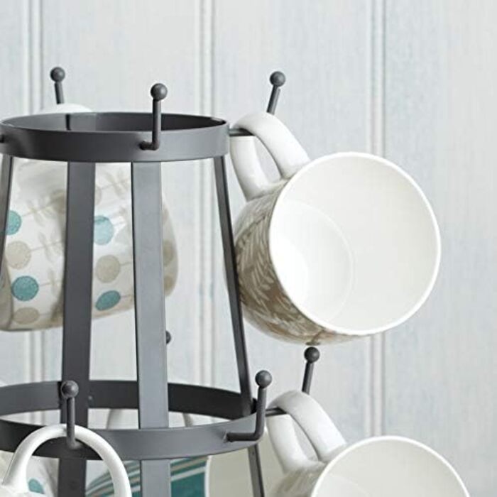 Підставка для кружок KitchenCraft Living Nostalgia, сіра, 34x18,5 см