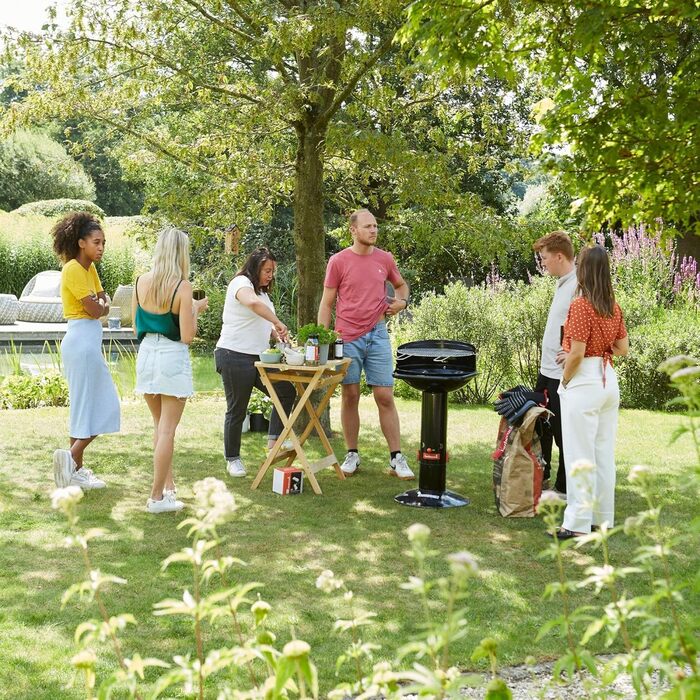 Вугільний гриль Barbecook Loewy 45 з вітрозахистом, для 6 осіб, чорний, 43x43x97 см (Ø 40 см)