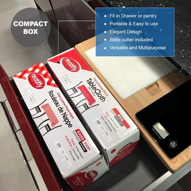 Одноразова пластикова скатертина Neatiffy 137×30 м, червона, для вечірок, банкетів, прямокутних, круглих та квадратних столів (еквівалент 12 наборів для пікніка)