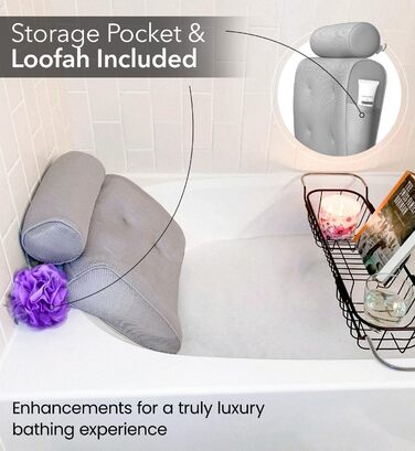 Подушка для ванни Everlasting Comfort – ортопедична, підтримка голови, шиї та спини, люкс, для ванни та спа