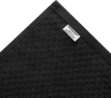 Кухонні рушники Cotton Craft 12 шт, вафельне плетіння, 40,6×71,1 см, чорні, 420 г/м², 2-шарова бавовна, високої поглинаючої здатності, без ворсу