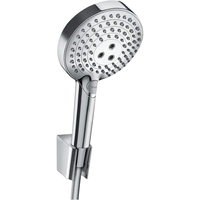 Душова лійка hansgrohe Raindance Select S 120, 3 режими, PowderRain, білий/хром, з тримачем і шлангом 1,6 м