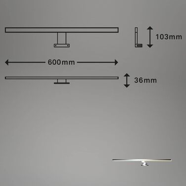 Світильник BRILONER для дзеркала, LED, 8W, 720 Лм, хром, димірується, IP44, 60 см, керування температурою світла, пам'ять