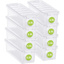 Набір із 10 контейнерів SmartStore Classic 2 л з кришкою, харчовий пластик, міцні кути, прозорі, 21x17x11 см, для зберігання продуктів, штабельовані, гарантія 10 років