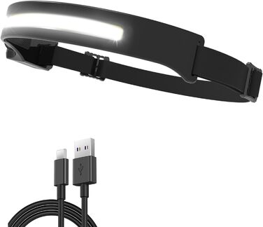 Світлодіодний ліхтар на голову Outdoor Vibes, ширококутний, сенсорний, USB-заряджання, налобний ліхтарик для туризму та спорту