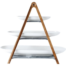 Етажерка Villeroy & Boch Artesano Original 4-рівнева з порцеляни, дерева та сланцю, для фруктів, преміум якість