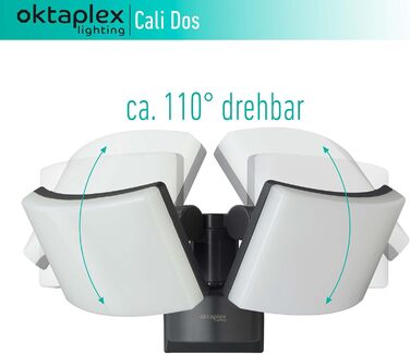 Світильник для вулиці Oktaplex Cali Dos, поворотний, LED, 40 Вт, 3000K, IP65, антрацит, настінний прожектор