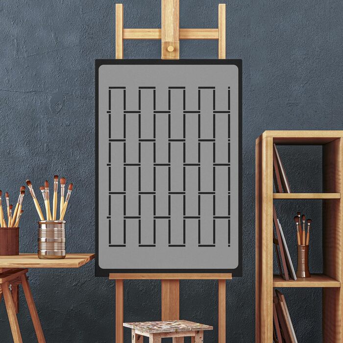 Трафарет для стін NAKLEO, великий, пластиковий, 59x95 см, геометричний малюнок, багаторазовий, для декору стін, меблів, підлоги, текстилю, імітація цегляної стіни #2