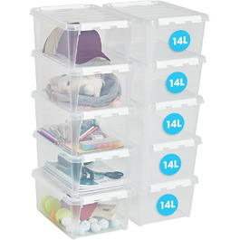 SmartStore – набір з 4 контейнерів для зберігання з кришкою Classic 8 л (34x25x16 см), харчовий пластик, міцні, штабельовані, гарантія 10 років