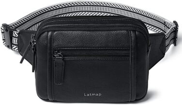 Жіноча бананка 3L Crossbody з екошкіри, водостійка та проти крадіжок, чорна поясна сумка для спорту та міста
