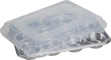 Форма для мафінів Nordic Ware з високою кришкою, 12 відділень, натуральний колір